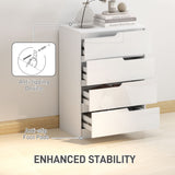 High Gloss Chest Of 4 Drawers 60cm Wide - Velmora