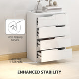 High Gloss Chest Of 4 Drawers 60cm Wide With Bedside Cabinet 40cm Wide - Velmora