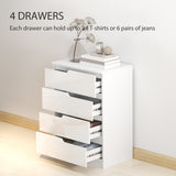 High Gloss Chest Of 4 Drawers 60cm Wide With Bedside Cabinet 40cm Wide - Velmora