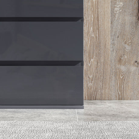 High Gloss Chest Of 4 Drawers 80cm H x 55cm W x 33cm D - Velmora