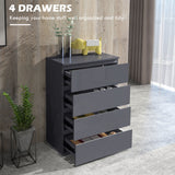 High Gloss Chest Of 4 Drawers 80cm H x 55cm W x 33cm D - Velmora