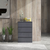 High Gloss Chest Of 4 Drawers 80cm H x 55cm W x 33cm D - Velmora