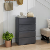 High Gloss Chest Of 4 Drawers 80cm H x 55cm W x 34cm D - Velmora