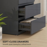 High Gloss Chest Of 4 Drawers 80cm H x 55cm W x 34cm D - Velmora