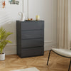 High Gloss Chest Of 4 Drawers 80cm H x 55cm W x 34cm D - Velmora