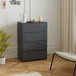 High Gloss Chest Of 4 Drawers 80cm H x 55cm W x 34cm D - Velmora