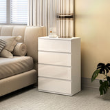 High Gloss Chest Of 4 Drawers 80cm H x 55cm W x 34cm D - Velmora