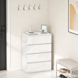 High Gloss Chest Of 4 Drawers 80cm H x 55cm W x 34cm D - Velmora