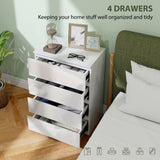 High Gloss Chest Of 4 Drawers 80cm H x 55cm W x 34cm D - Velmora