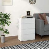 High Gloss Chest Of 4 Drawers 80cm H x 55cm W x 34cm D - Velmora