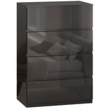 High Gloss Chest Of 4 Drawers 80cm H x 55cm W x 34cm D - Velmora