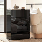 High Gloss Chest Of 4 Drawers 80cm H x 55cm W x 34cm D - Velmora