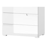 High Gloss Chest Of 4 Drawers Narrow - Salina