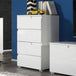 High Gloss Chest Of 4 Drawers 80cm Wide - Salina