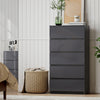 High Gloss Chest Of 5 Drawers 100cm H x 55cm W x 34cm D - Velmora