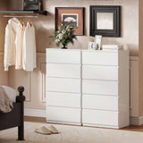 High Gloss Chest Of 5 Drawers 100cm H x 55cm W x 34cm D - Velmora