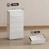 High Gloss Chest Of 5 Drawers 100cm H x 55cm W x 34cm D - Velmora