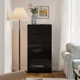 High Gloss Chest Of 5 Drawers 100cm H x 55cm W x 34cm D - Velmora