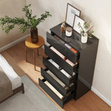 High Gloss Chest Of 5 Drawers 100cm H x 55cm W x 34cm D - Velmora