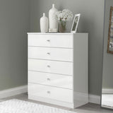 High Gloss Chest Of 5 Drawers - Denver