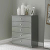 High Gloss Chest Of 5 Drawers - Denver