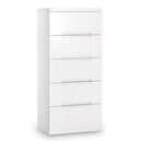 High Gloss Chest Of 5 Drawers Narrow - Manhattan