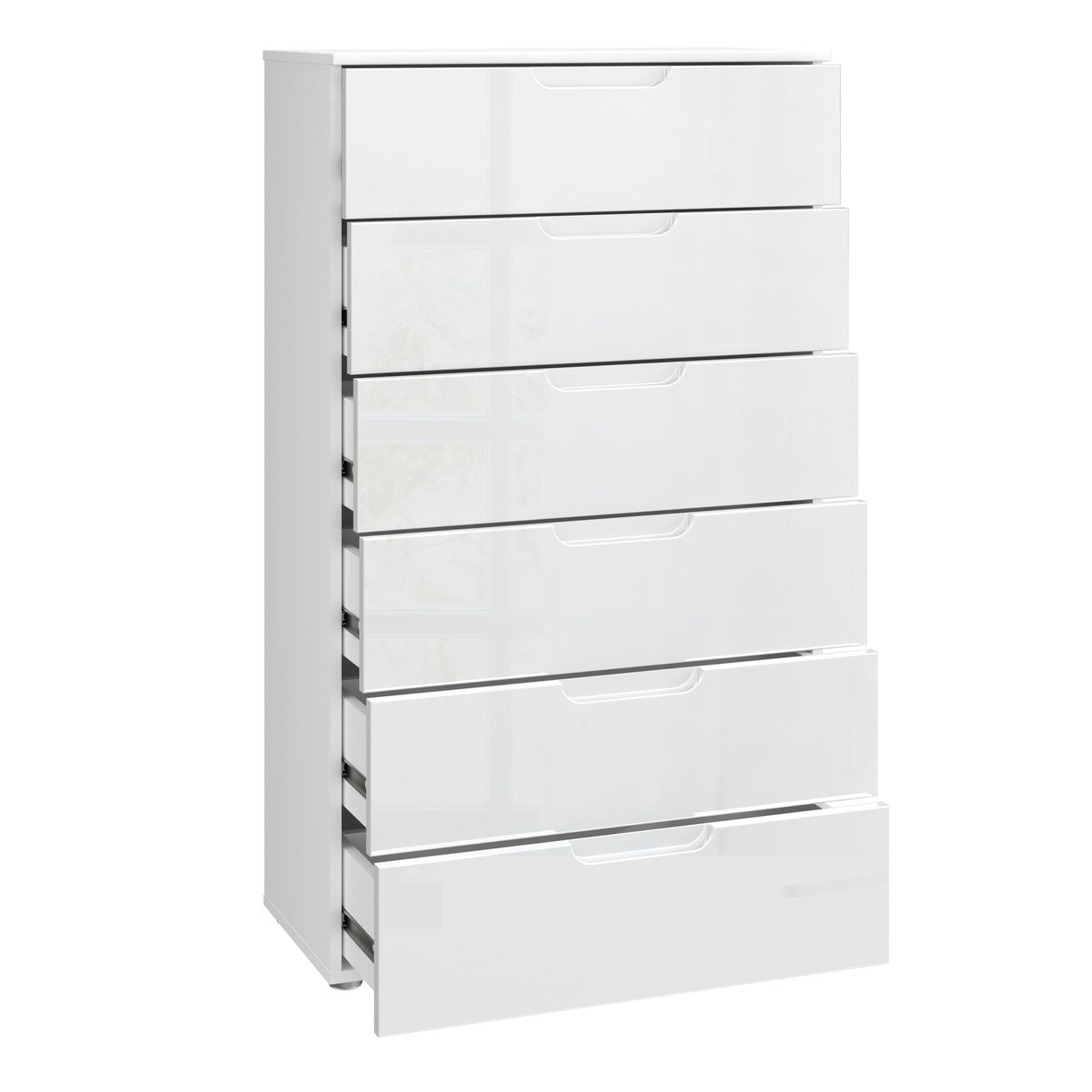 High Gloss Chest Of 6 Drawers - Sienna