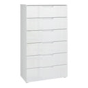 High Gloss Chest Of 6 Drawers - Sienna