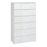 High Gloss Chest Of 6 Drawers - Sienna