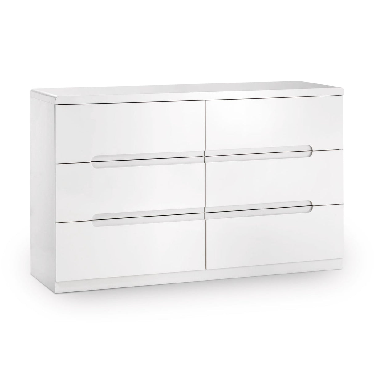 High Gloss Chest Of 6 Drawers Wide - Manhattan