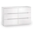 High Gloss Chest Of 6 Drawers Wide - Manhattan