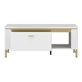 High Gloss Coffee Table With 1 Drawer And LED Lights - Lazio