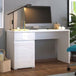 High Gloss Desk for Home And Office With 1 Door And 1 Drawer - Elon