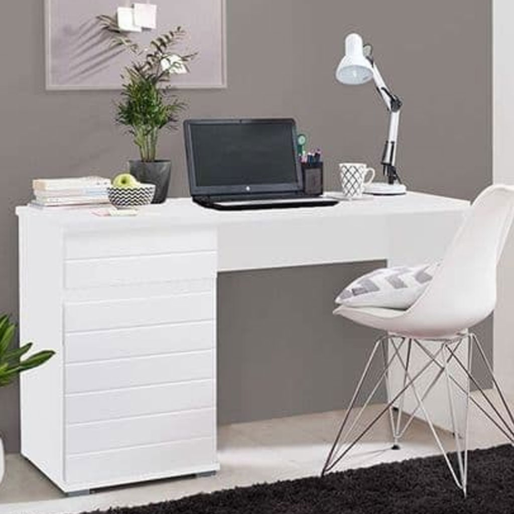 High Gloss Desk for Home And Office With 1 Door And 1 Drawer - Elon