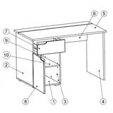 High Gloss Desk for Home And Office With 1 Door And 1 Drawer - Salina