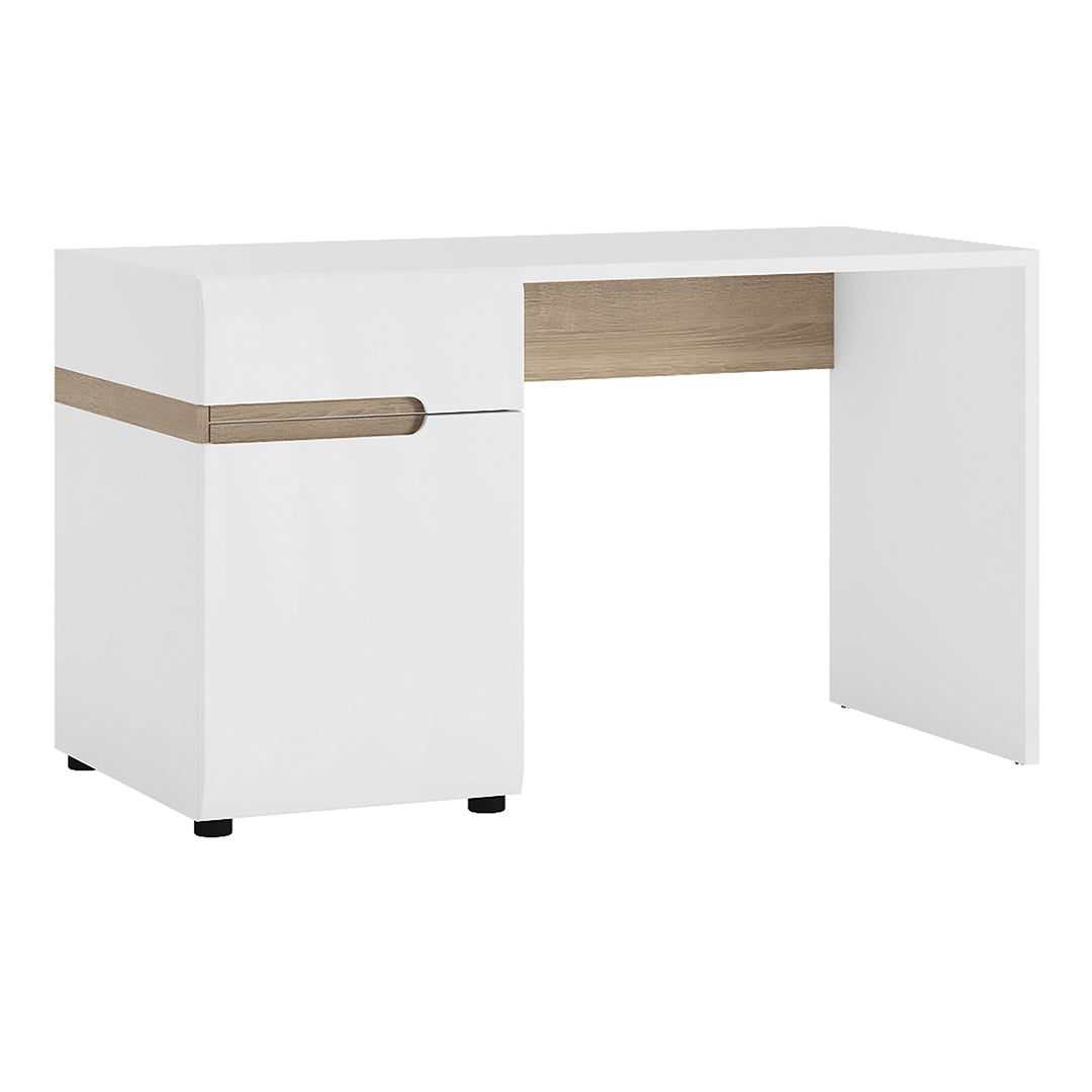 High Gloss Desk for Home And Office With 1 Door And 1 Drawer - Chelsea