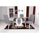 High Gloss Dining Table With 4 Randall Silver Grey Chairs - Neptune