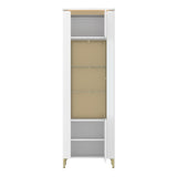 High Gloss Display Cabinet With 1 Glass Front Door And LED Lights - Lazio