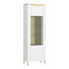 High Gloss Display Cabinet With 1 Glass Front Door And LED Lights - Lazio
