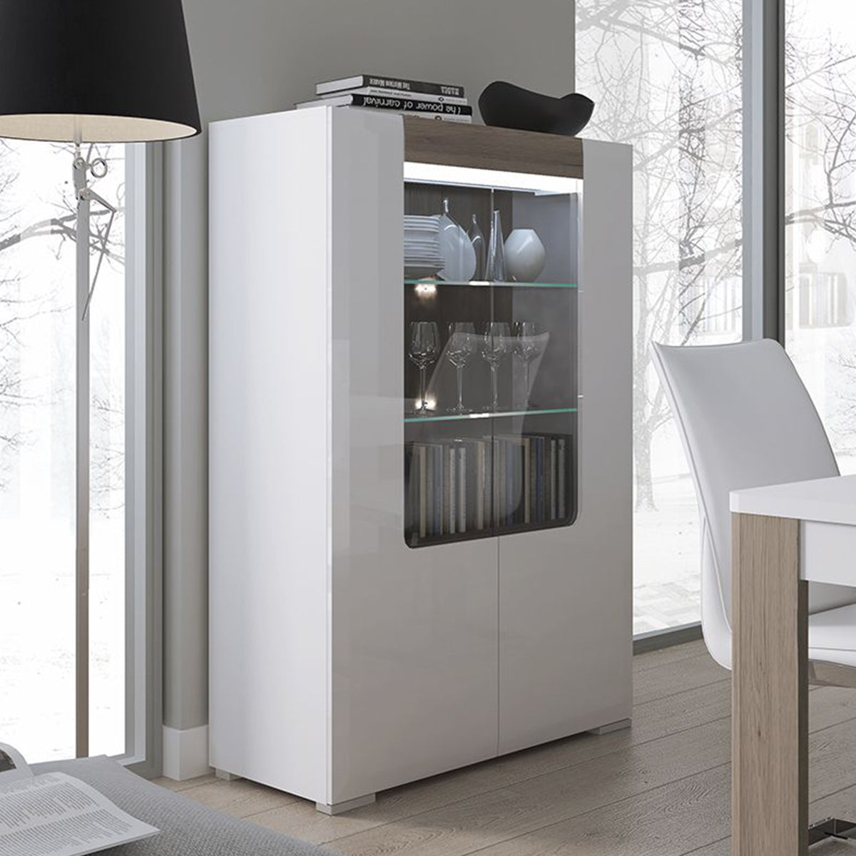 High Gloss Display Cabinet With 2 Doors - Toronto