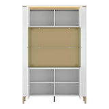 High Gloss Display Cabinet With 2 Glass Front Doors And LED Lights - Lazio