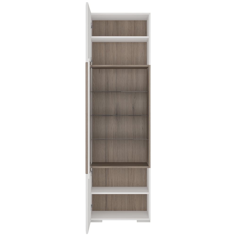 High Gloss Display Cabinet Tall And Narrow With 1 Door - Toronto