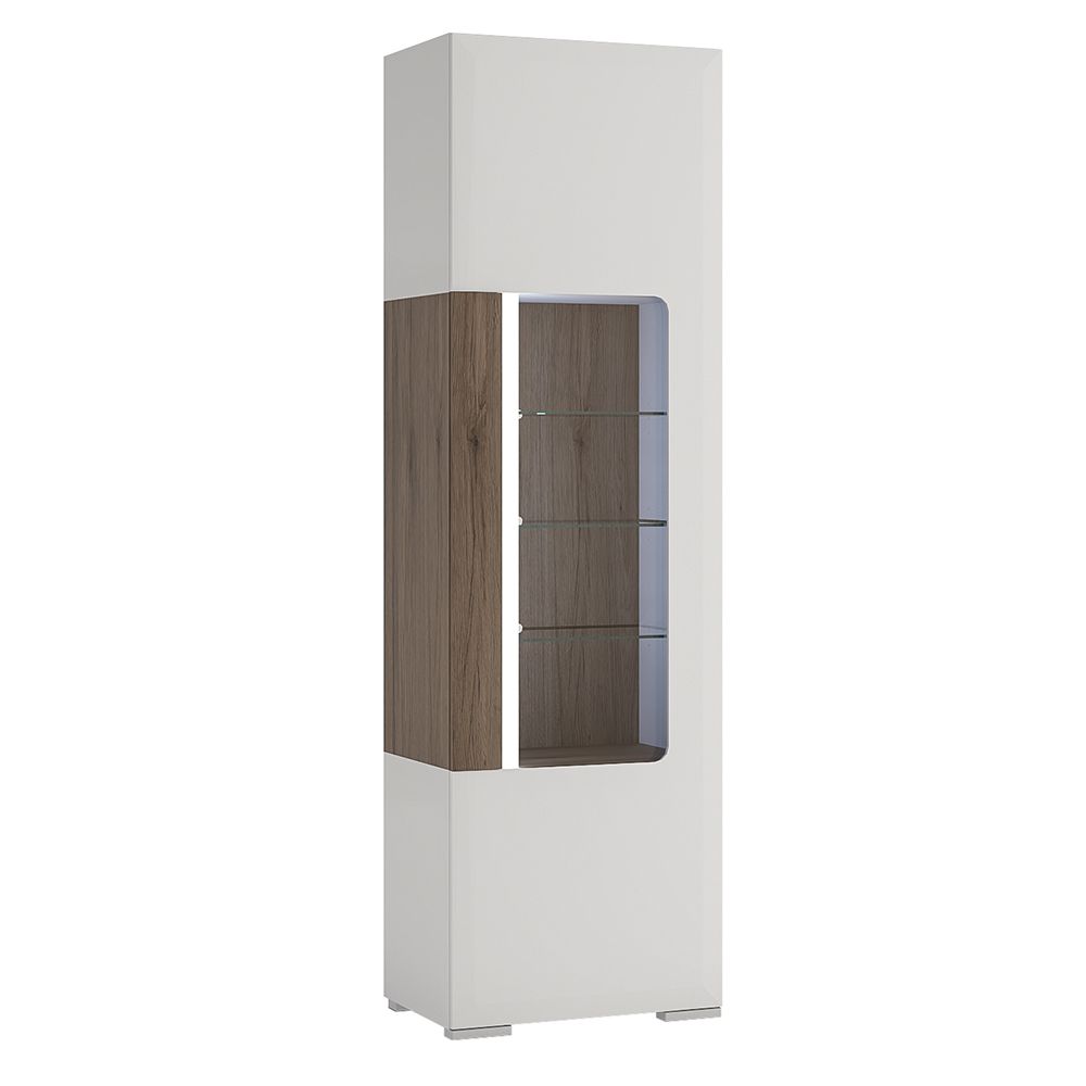 High Gloss Display Cabinet Tall And Narrow With 1 Door - Toronto