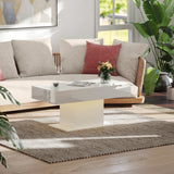 High Gloss Extendable Coffee Table With LED Lights And Storage - Velmora