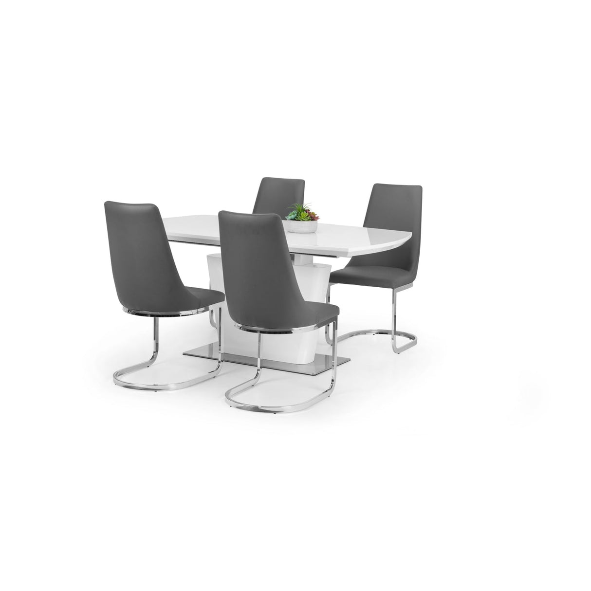 High Gloss Extending Dining Table for 4 to 6 People Rectangular - Como