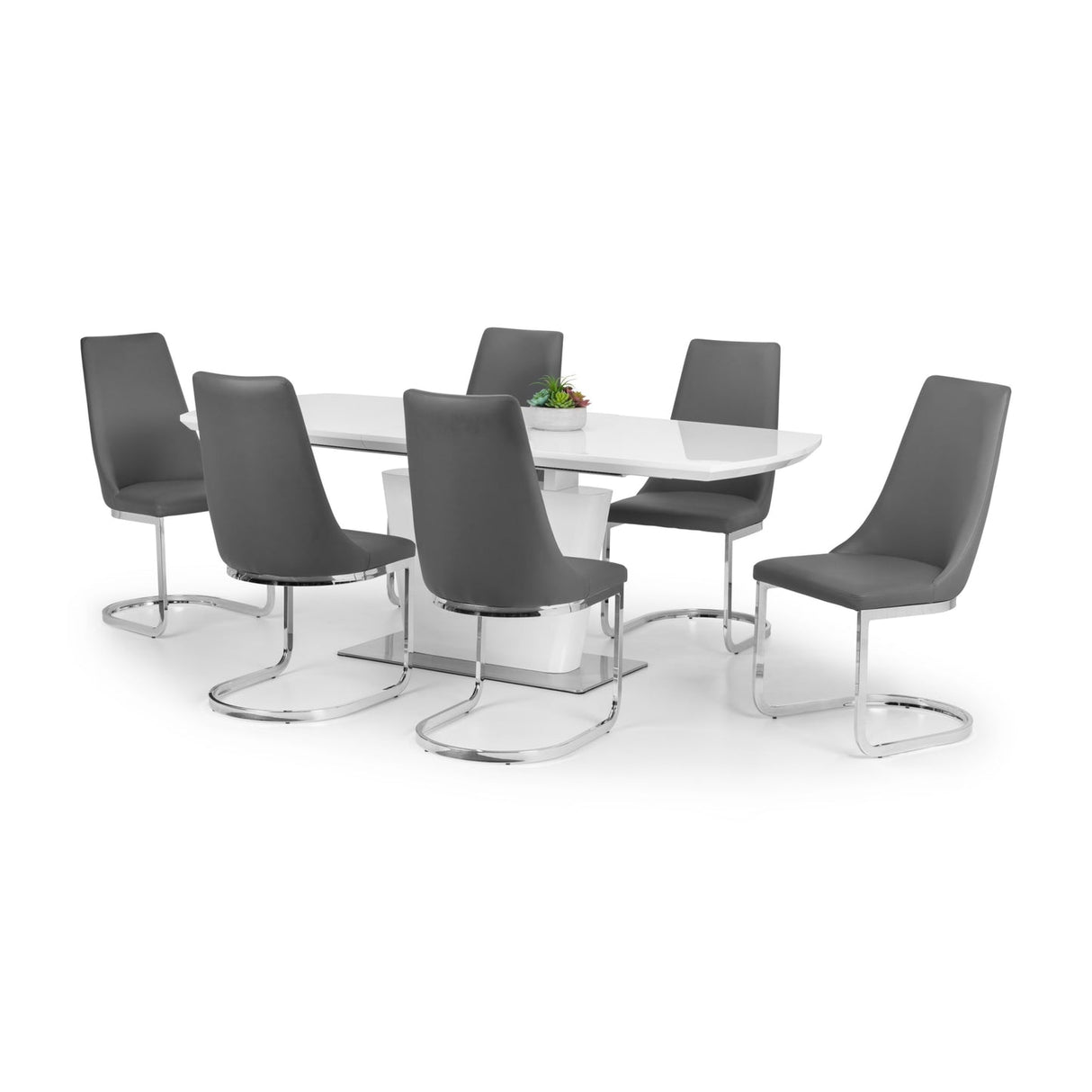 High Gloss Extending Dining Table for 4 to 6 People Rectangular - Como