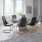 High Gloss Extending Dining Table for 4 to 6 People Rectangular - Como