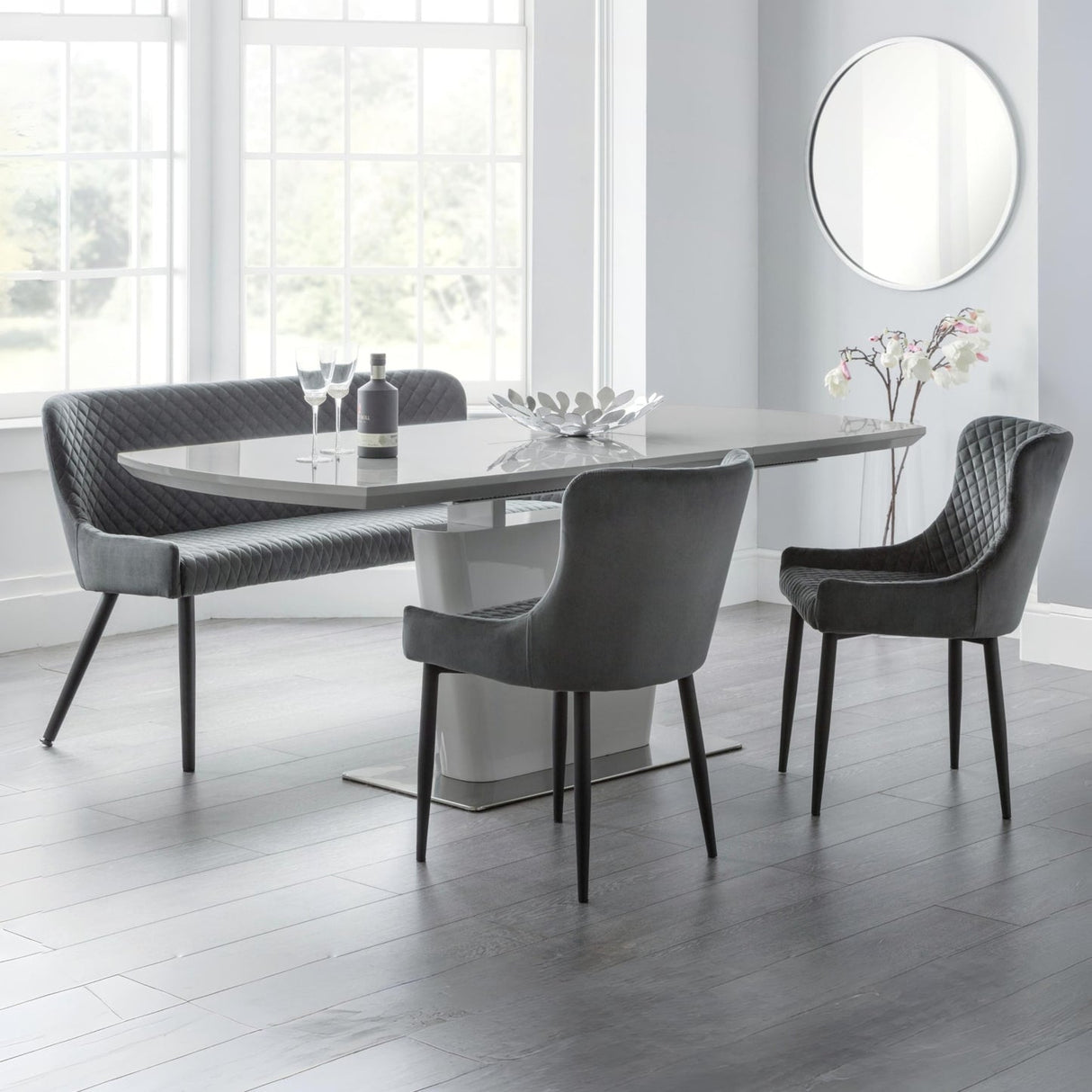 High Gloss Extending Dining Table for 4 to 6 People Rectangular - Como