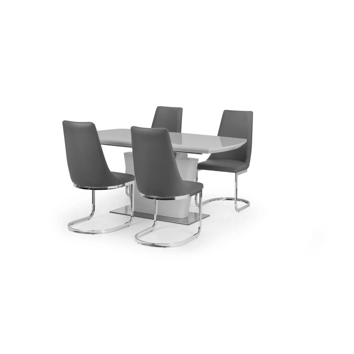 High Gloss Extending Dining Table for 4 to 6 People Rectangular - Como