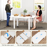 High Gloss Extending Dining Table Rectangular for 4 to 6 People - Velmora